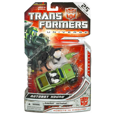 Transformers Universe 25th Anniversary Generation 1 Series Action Figure - Autobot Hound with Ravage