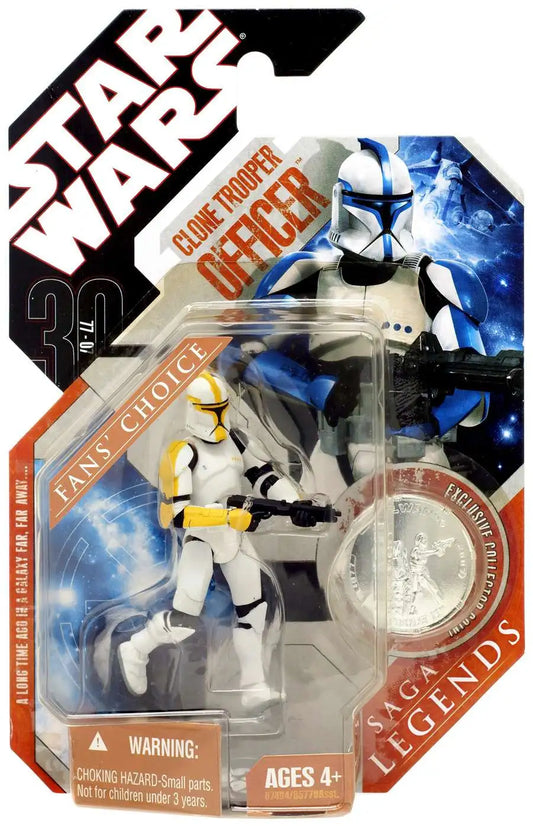 Star Wars 30th Anniversary Saga Legends Clone Trooper Officer Action Figure (Yellow)