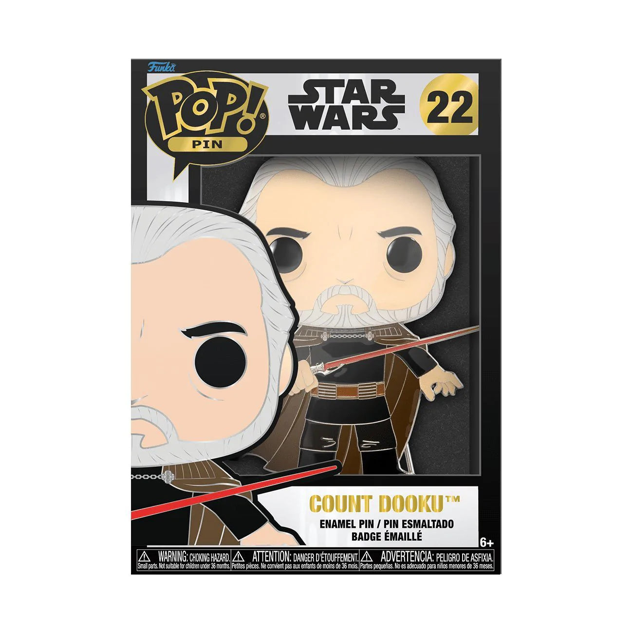 Star Wars Count Dooku 4inch Pop! Enamel Pin