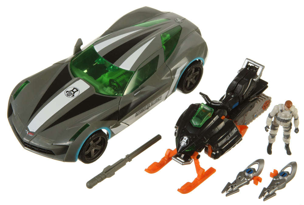 Transformers 3 Dark of the Moon Human Alliance Exclusive Flash Freeze Assault Sideswipe with Sergeant Chaos Icepick