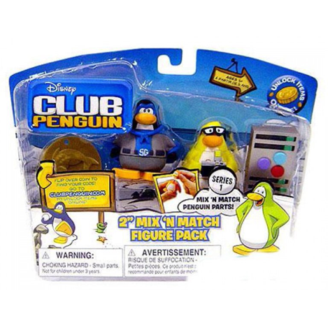 Club Penguin Mix N Match Series 1 Shadow Guy & Mild Mannered Reporter Mini Figure Set