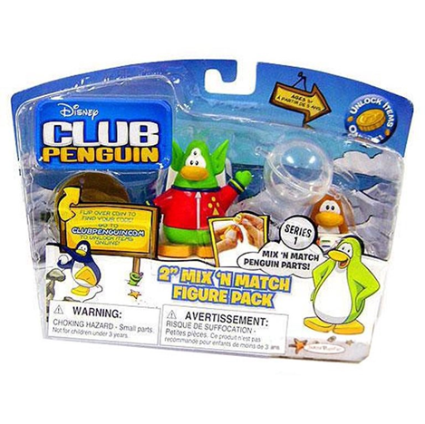Club Penguin Mix N Match Series 1 Space Alien & Spaceman Mini Figure Set
