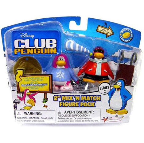Club Penguin Mix N Match Series 2 Snowboarder & Pajama Bunny Slippers Mini Figure Set