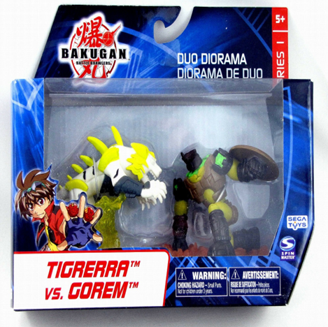 Bakugan Duo Diorama Tigrerra vs Gorem Figure