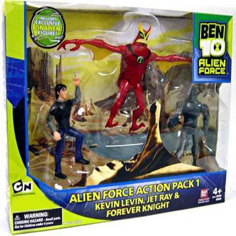 Ben 10 Alien Force Kevin Levin,Jet Ray & Forever Knight Exclusive Action Figure 3-Pack