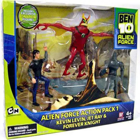 Ben 10 Alien Force Kevin Levin，Jet Ray & Forever Knight Exclusive Action Figure 3-Pack