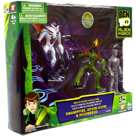 Ben 10 Figure Collection Swampfire. Kevin Levin & Highbreed Action Figure 3-Pack