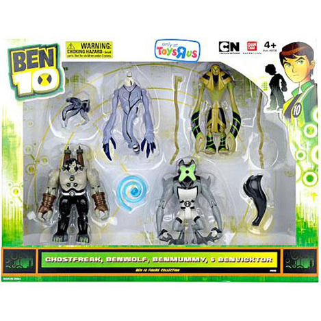 Ben 10 Ghostfreak. Benwolf. Benmummy & Benvicktor Action Figure 4-Pack