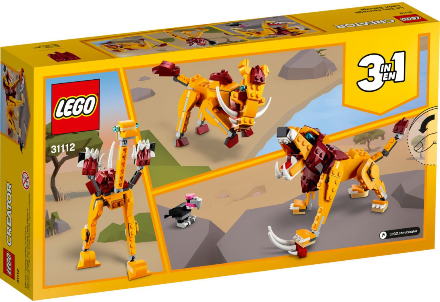 Lego Creator 3in1 Wild Lion #31112 Building Toy Set 224 Pieces