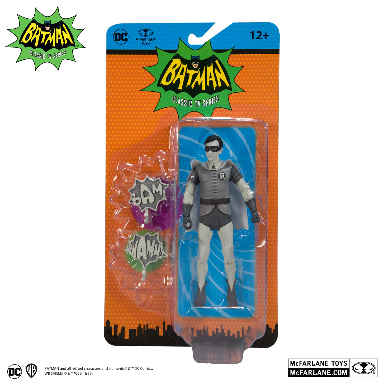 McFarlane Toys DC Batman Classic TV Series 66 Retro Black & White 6” Robin