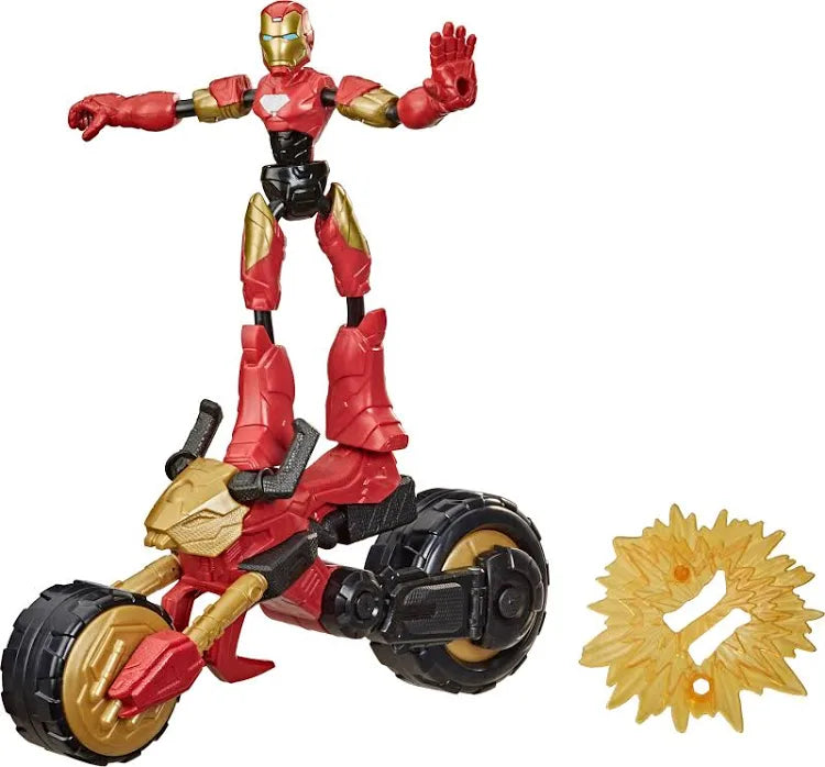 Marvel Bend and Flex, Flex Rider Iron Man Action Figure and 2-In-1 Motorcycle
