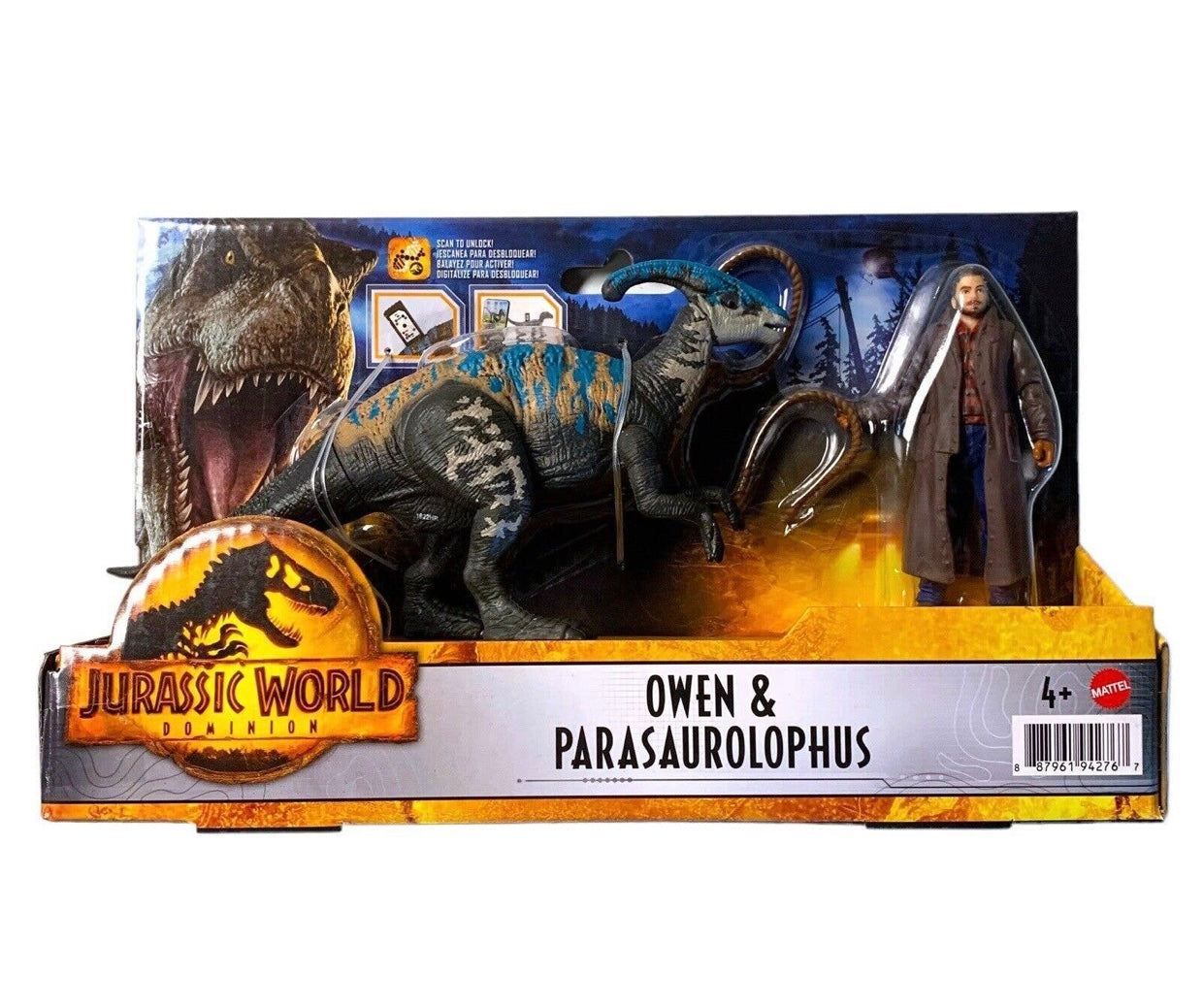 Jurassic World Owen & Parasaurolophus Action Figure Set