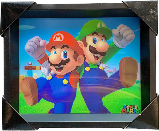 Super Mario 3D Lenticular Holographic Wall Art 9x11