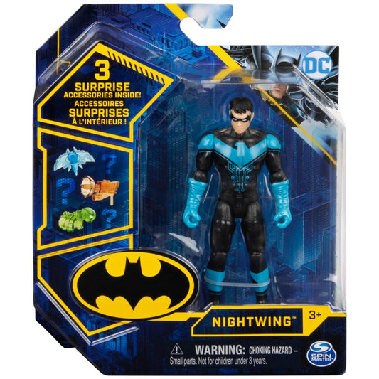 DC Batman 4-inch Nightwing Action Figure with 3 Mystery Accessories