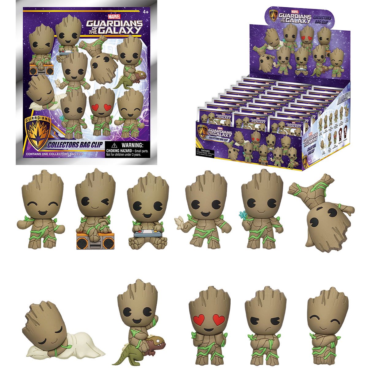 Marvel 3D Figural Foam Bag Clip Faces of Groot Mystery Pack (1 RANDOM Figure)