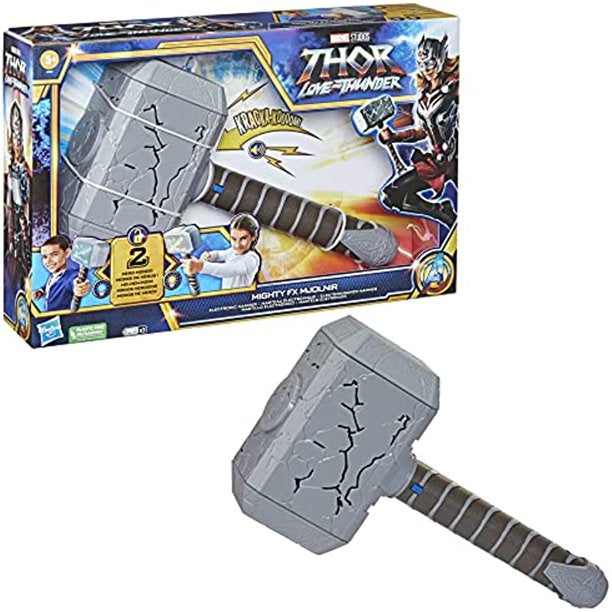 Marvel Studios’ Thor: Love and Thunder Mighty FX Mjolnir Electronic Hammer Roleplay with Lights, Sound FX,