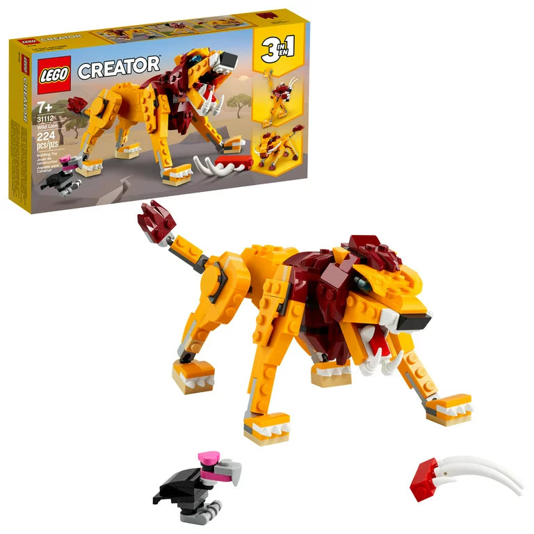 Lego Creator 3in1 Wild Lion #31112 Building Toy Set 224 Pieces