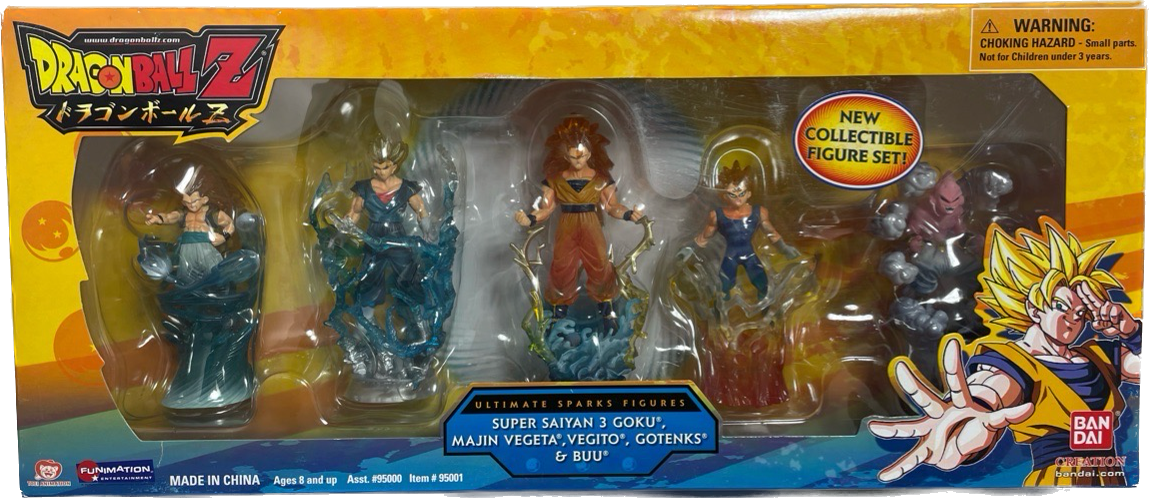 Dragon Ball Z Ultimate Sparks Figures. Super Saiyan 3 Goku. Majin Vegeta. Verities. Gotenks & Buu