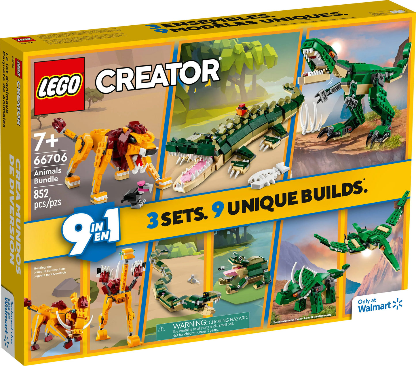 LEGO Creator Animals Bundle Walmart Exclusive includes 3 different 3in1 builds #66706