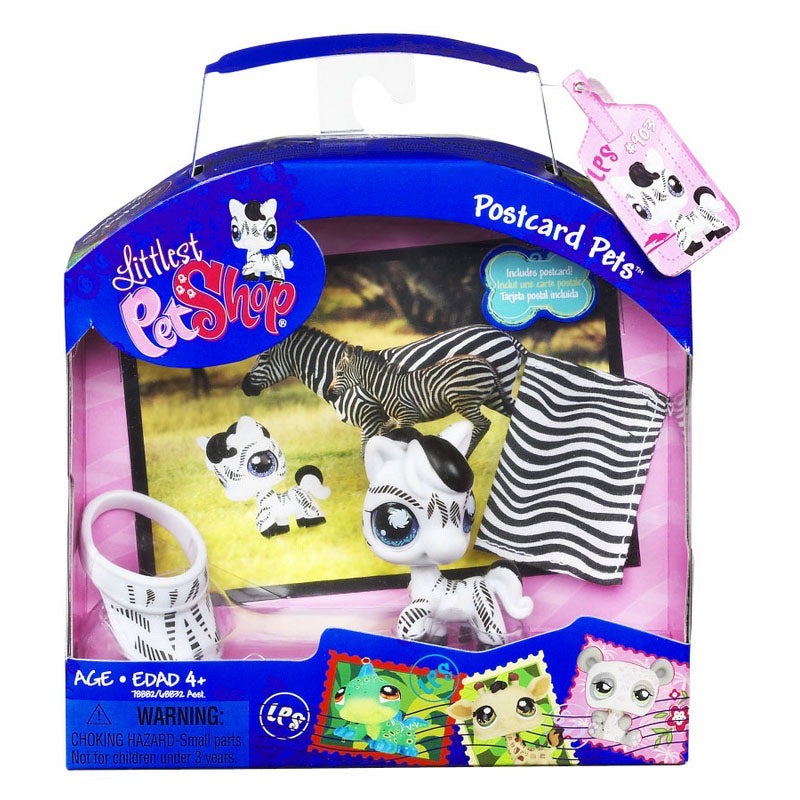 Littlest Pet Shop Postcard Pets Series Zebra Figure #903
