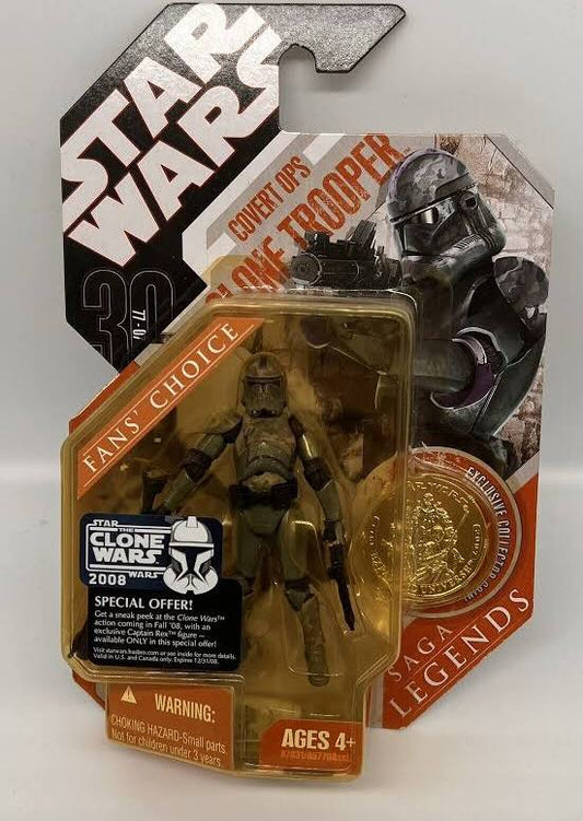 Star Wars 30th Anniversary Saga Legends Covert Ops Clone Trooper  Action Figure (Gold Coin)