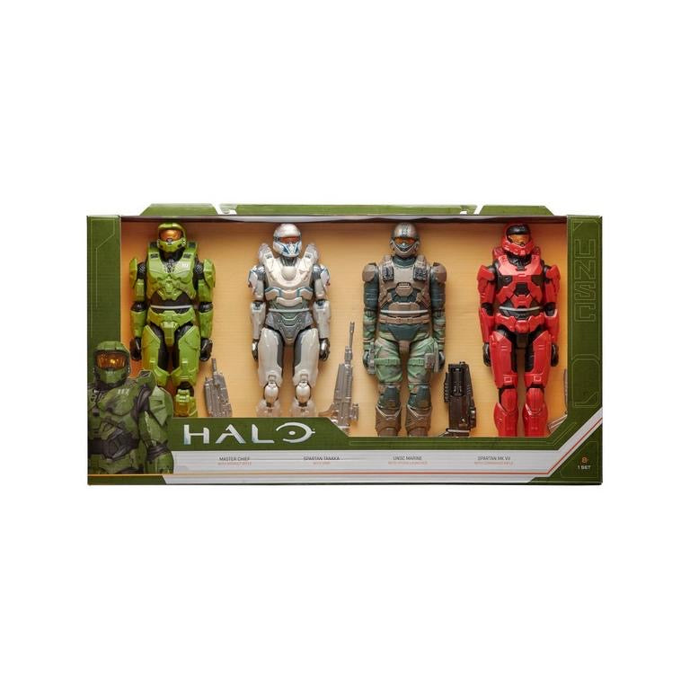 Halo 4-in Action Figure 4-Pack Master Chief,Spartan Tanaka, Unsc Marine & Spartan MK VII
