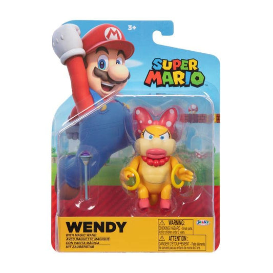 Super Mario World of Nintendo 4” Wendy Koopa with Wand Figure