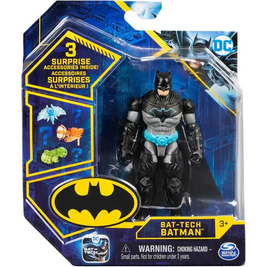 DC Bat-Tech Batman 4-Inch Action Figure with 3 Mystery Accessories