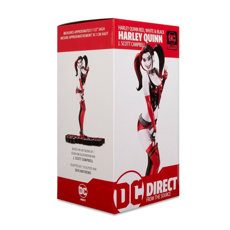 McFarlane Toys DC Direct Designer Series Red White and Black Harley Quinn 1:10 Scale Statue