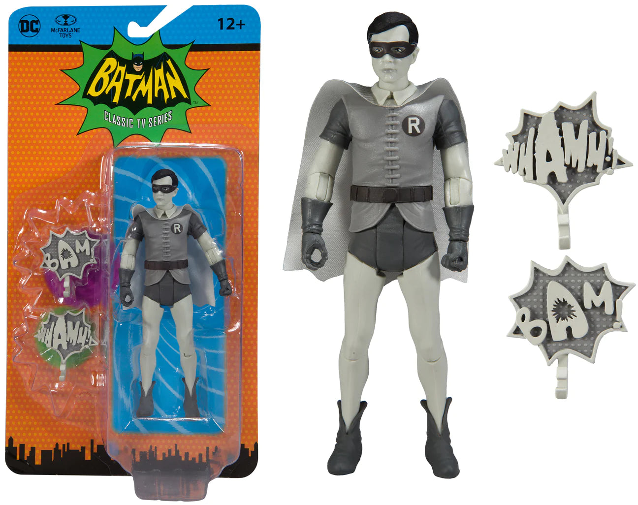 McFarlane Toys DC Batman Classic TV Series 66 Retro Black & White 6” Robin