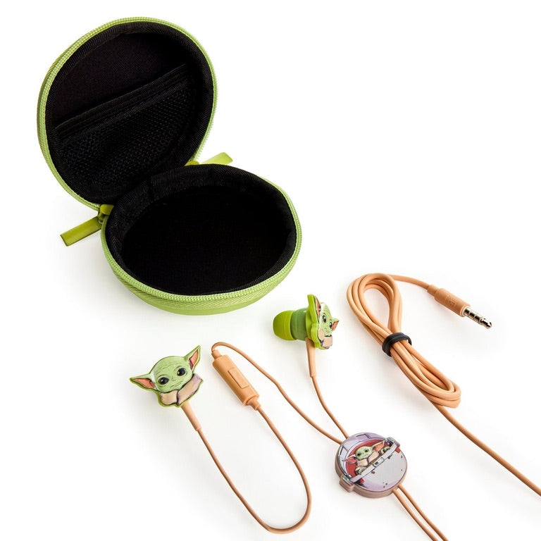 Geeknet Star Wars The Mandalorian Wired Earbuds Travel Case with Zippered Closure