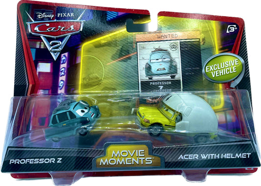 Disney/Pixar Cars 2 Movie Moments Exclusive Vehicle 2 Pack Professor Z & Acer with Helmet