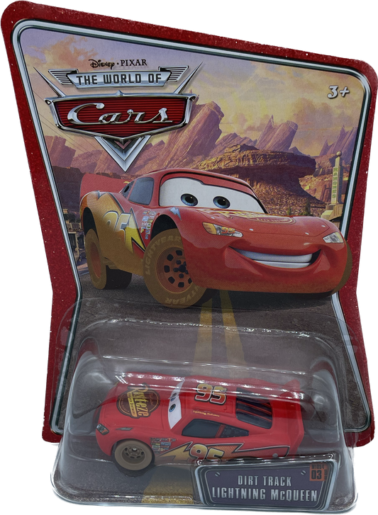 Disney /Pixar The World Of Cars Dirt Track Lightning McQueen 03 Diecast Car