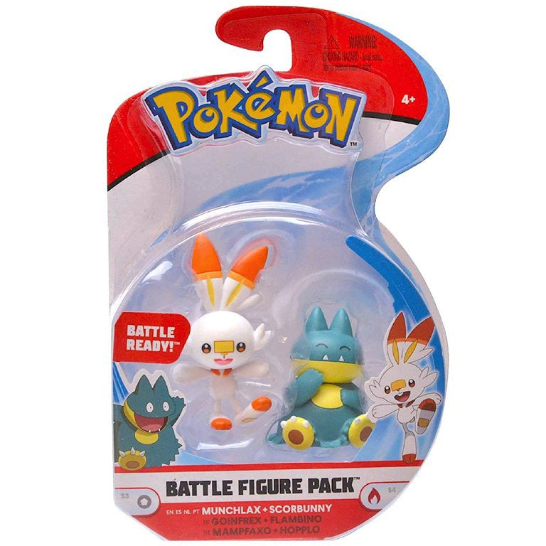 Pokémon Munchlax & Scorbunny Articulated Pokemon Battle Series 4 Action Figure Set