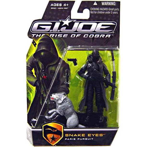 GI Joe The Rise of Cobra Snake Eyes Action Figure (Paris Pursuit. Gray Timber)