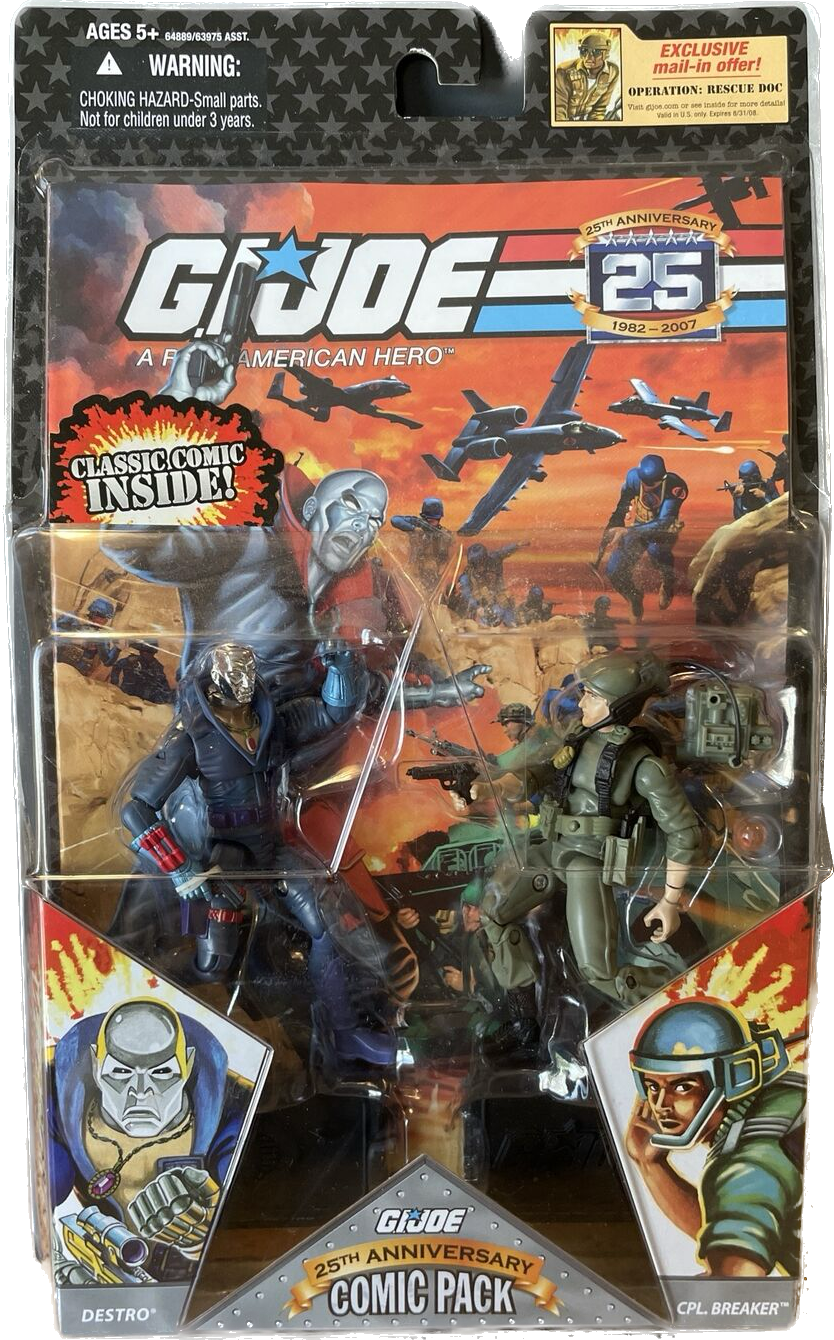 GI Joe 25th Anniversary Destro&CPL Breaker Comic Pack
