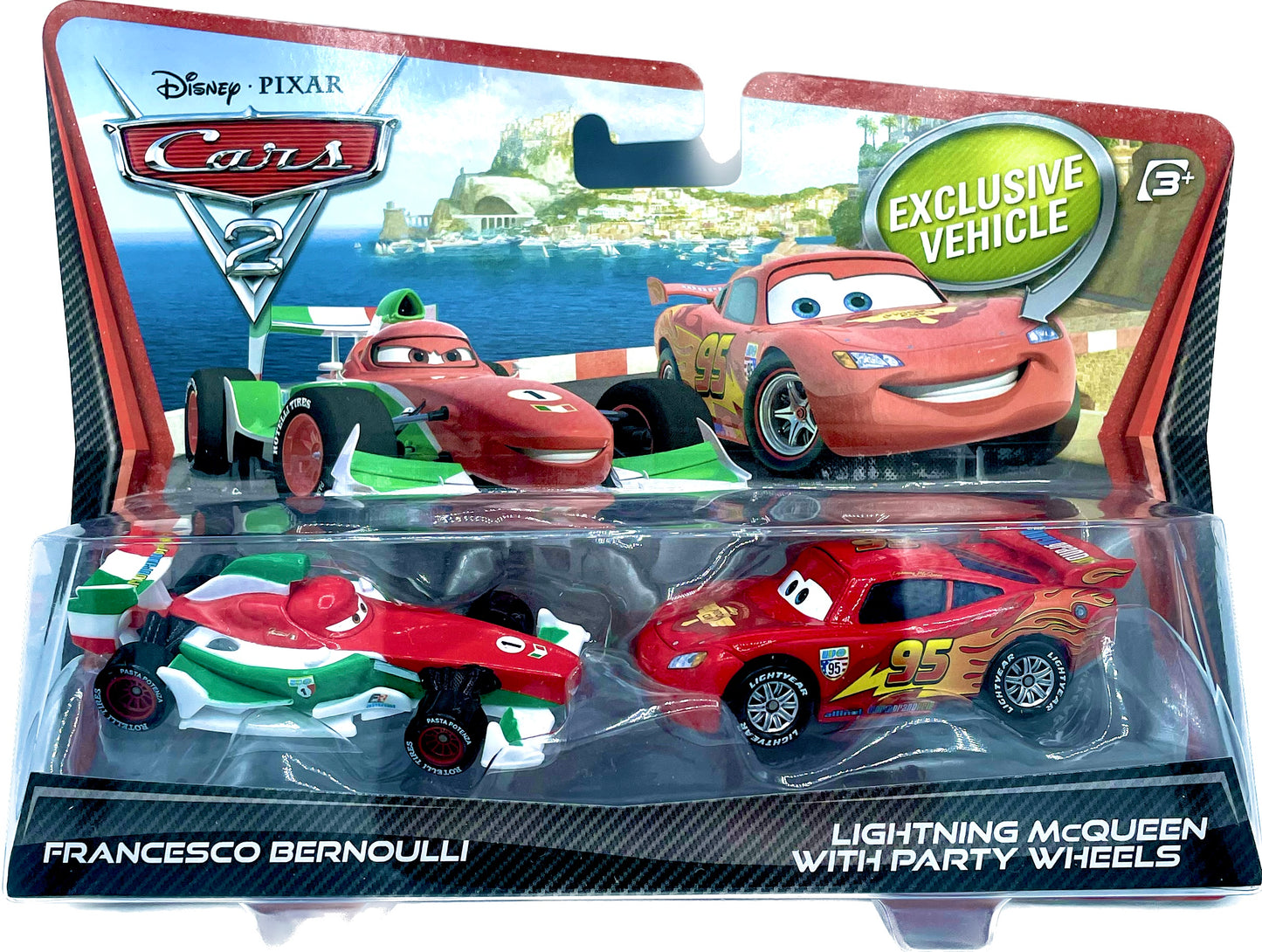 Disney/Pixar Cars 2 Movie Moments Exclusive Vehicle 2 Francesco Bernoulli & Lightning McQueen with Party Wheels