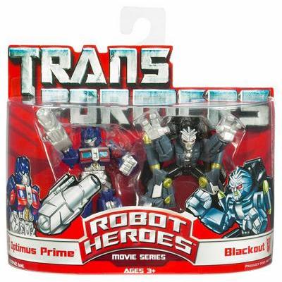Transformers Movie Series Robot Heroes Optimus Prime & Blackout Figure Set