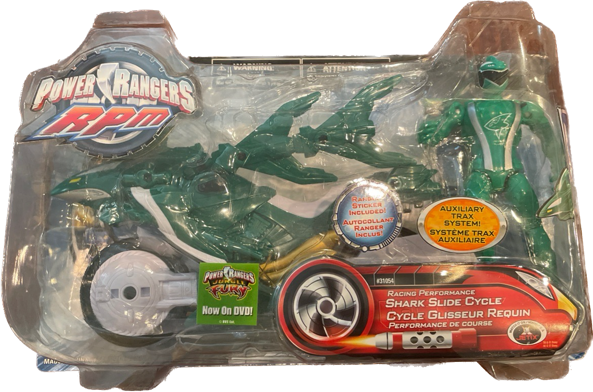 Power Rangers RPM Shark Slide Cycle Green Action Figure Race Performance( Green)