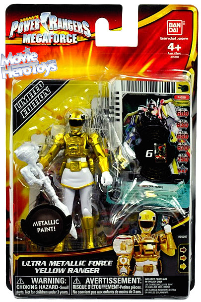 Power rangers megaforce action figure ultra metallic force yellow ranger