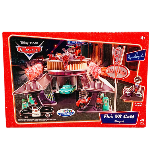 Disney Pixar Cars FLO'S V8 CAFE Playset SUPERCHARGED Toy’sRus Exclusive