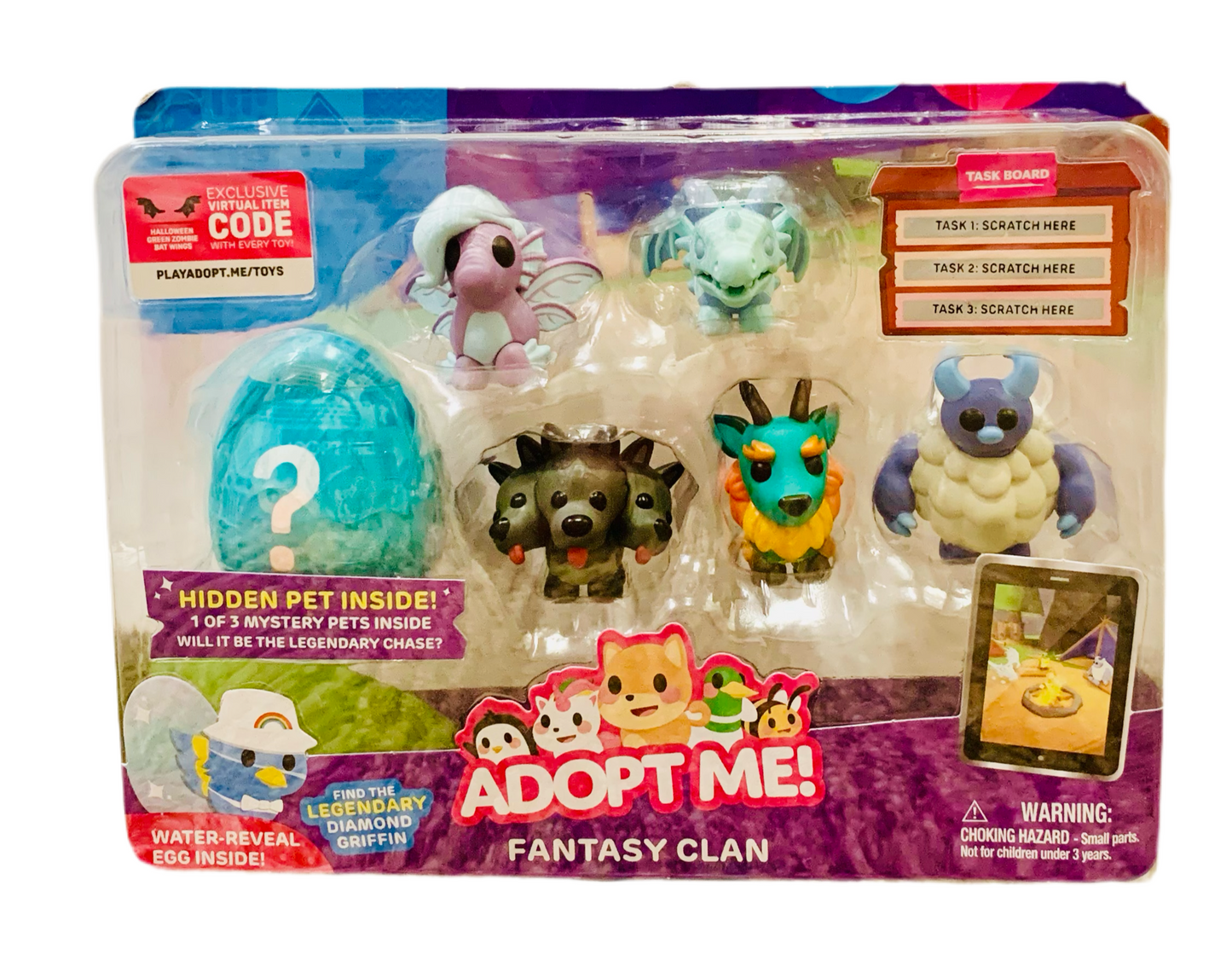 Adopt Me! Pet Fantasy Clan Mini Figure 6-Pack with exclusive item Code “Package Card Damaged”