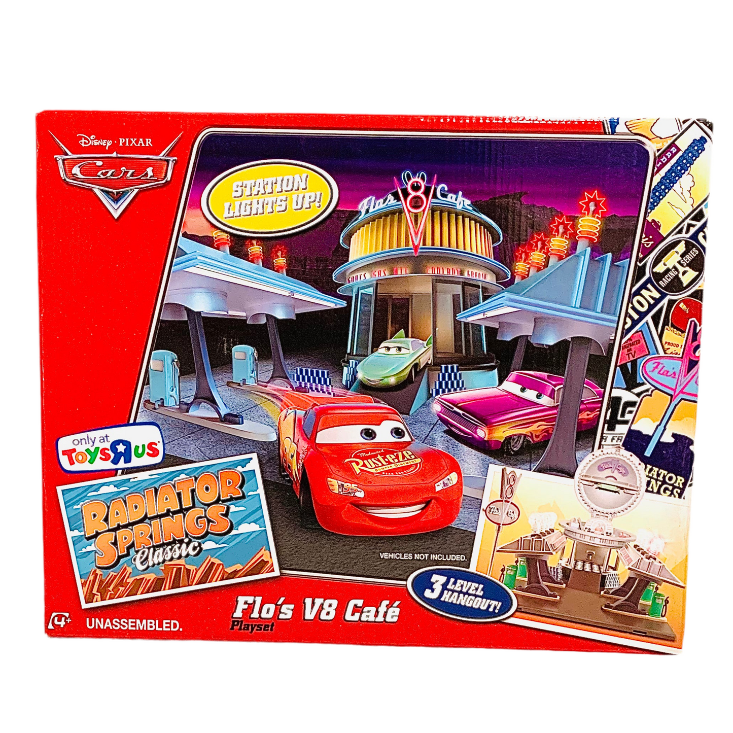 Disney Pixar Cars FLO'S V8 CAFE Playset Radiator Springs Classic Station Lights Up Toy’sRus Exclusive