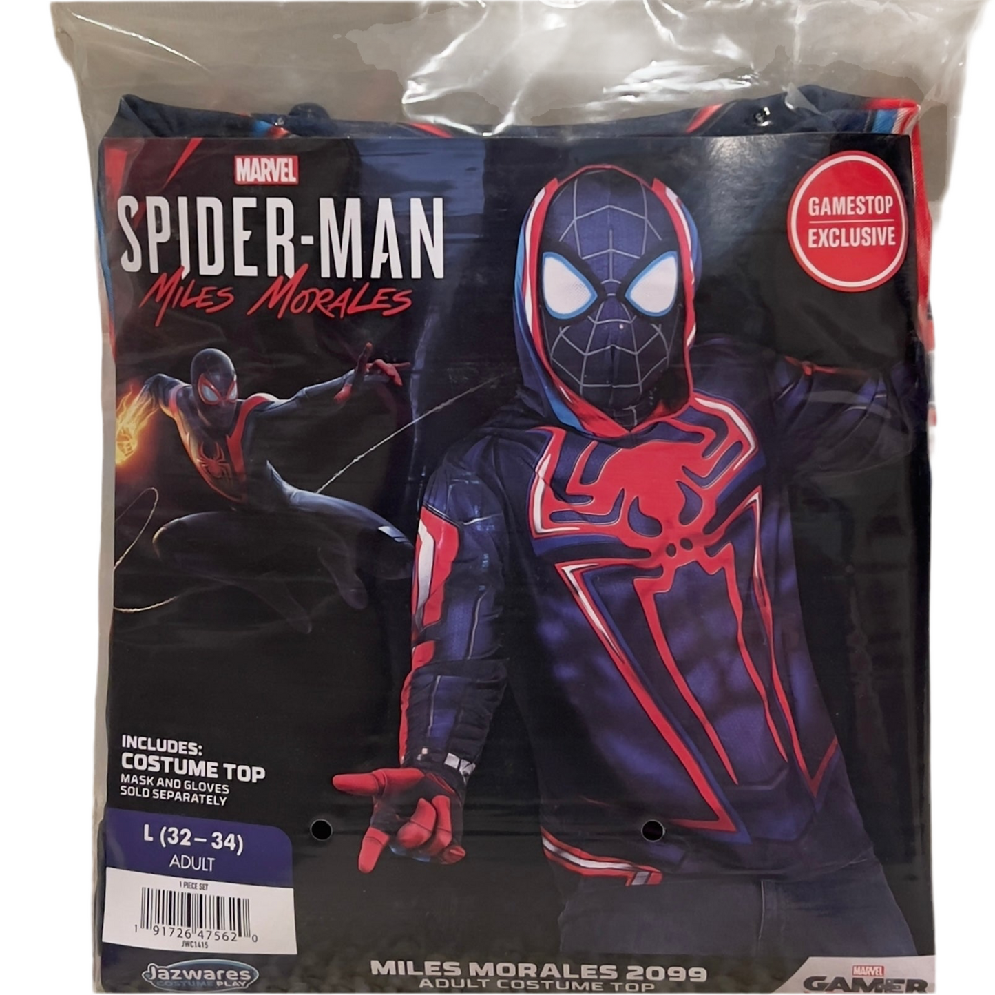 Marvel Spider-Man Men's Jazwares Miles Morales 2099 Costume Top Adult (L)