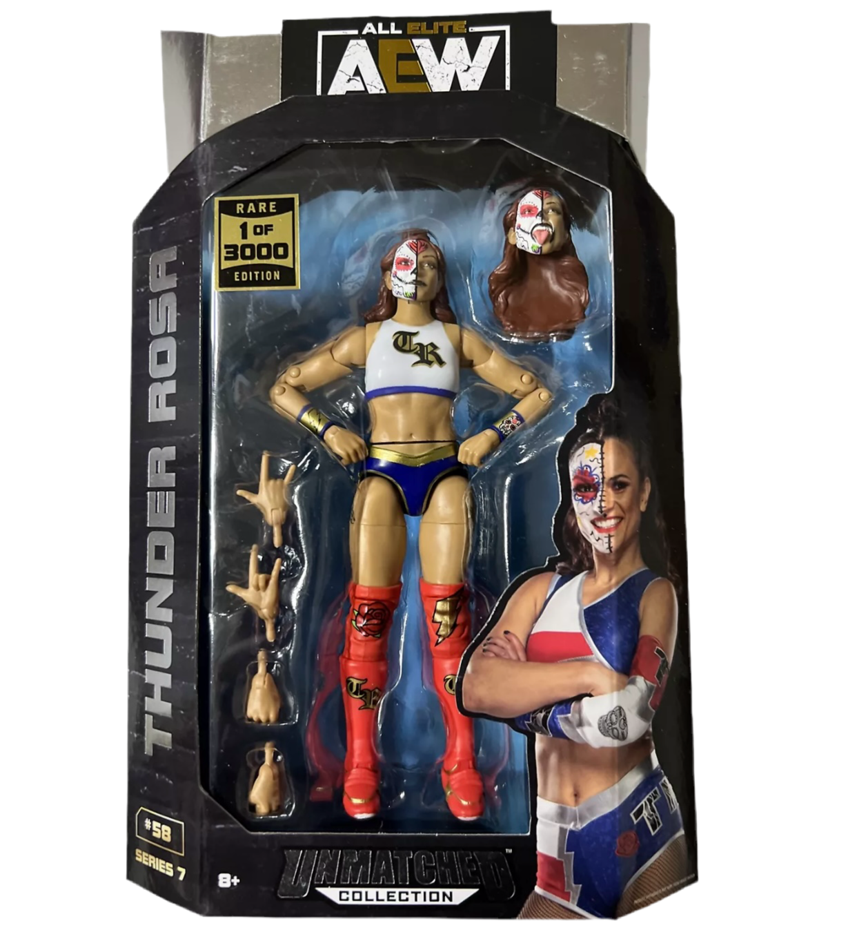 AEW Unmatched Thunder Rosa Series 7 Action Figure Rare Of 3000 Edition