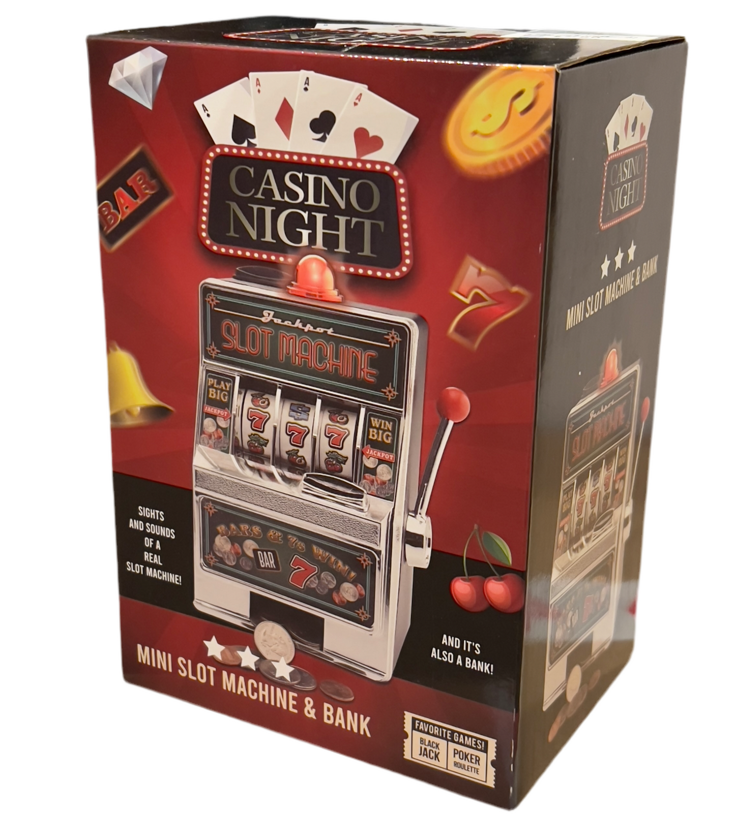 Holiday Gift Time Casino Night Mini Slot Machine & Bank