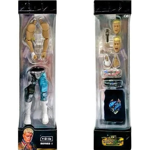 All Elite Wrestling AEW CODY RHODES UNRIVALED SUPREME- 6-Inch Cody Rhodes Figure with Accessories