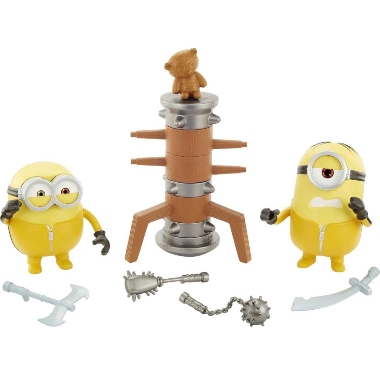 Minions: The Rise of Gru Playset with 2 Movie Moments Martial Arts Minions 4-in Figures and Kung Fu Training Accessories.