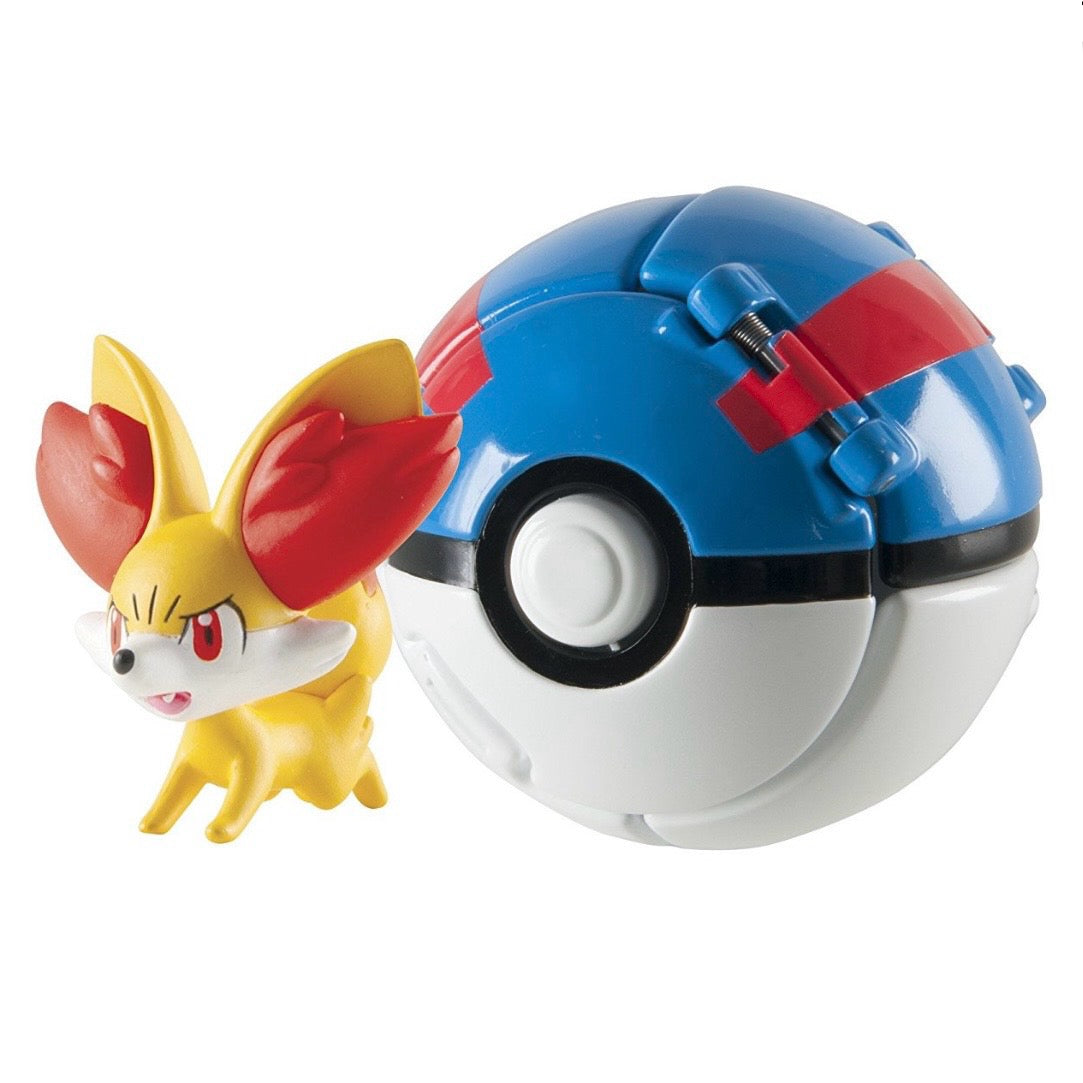 Pokemon Throw n Pop Pokeball Fennekin & Great Ball Figure Set