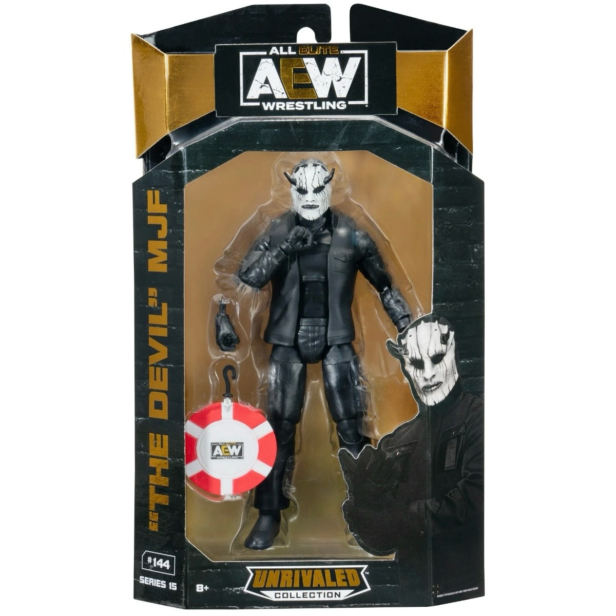 AEW Unrivaled MJF (Joker) with Entrance Vest, Poker Chip, and Alternate Hand 6” Action Figure